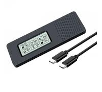 Agmoctz M.2 Hard Drive Box NGFF Protocol SSD Enclosure 5Gbps USB3.2 Intelligent Digital Display M.2 SSD Case