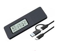 Agmoctz M.2 Hard Drive Box NVME/NGFF Dual Protocol SSD Enclosure NVME to USB3.2 Intelligent Digital Display M.2 Case