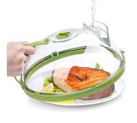 Agmoctz Microwave Splatter Cover with Steam Vent and Handle,10 Inch Clear Plate Cover, Essential Kitchen Gadgets for Food Safety