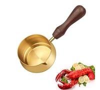 Agmoctz Mini Sauce Pans -Butter Warmers for Seafood Electroplating Stainless Steel with Handle(Gold 100ml/3.5oz)