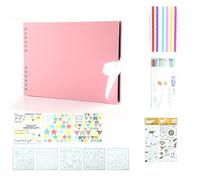 Agmoctz Photo Albums 80 Black Pages Memory Books A4 Craft Paper DIY Scrapbooking Picture Birthday Childrens Gift,Pink