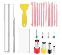 Agmoctz Polymer Clay Tools 26Pcs Kit with Roller, Cutters, Sculpting Tools, Needle Detail Clay Shaping Tool Circle Clay Cutters
