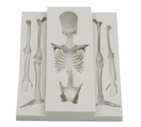 Agmoctz Skull Skeleton Chocolate Silicone Molds 3D Skeleton Bone Silicone Mold for Candy Cookie Making DIY Bakning