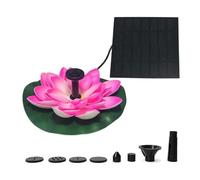 Agmoctz Solar Fountain Pond Outdoor Bird Bath Fountains Solar Power Floating Garden(Pink)