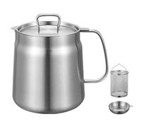 Agmoctz Stainless Steel Fry Kitchen Pot 2L Kitchen Fryer Pan Large Capacity Multifunctional Oil Filter Tank Deep Frying Pot