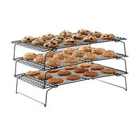 Agmoctz Stainless Steel Non-Stick Baking Tray with Wire Grid, Cooling Rack for Oven,Foldable Three-Piece Cake Cooling Rack
