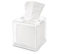 Agmoctz Tissue Box Cover Square, Clear Acrylic Tissue Box Holder, Cover Napkin Organizer for Dryer Sheets, Bathroom