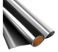 Agmovoue One Way Window Privacy Film, Reflective Sun Blocking Heat Control Window UV Film, Mirror Anti Glare Self Adhesive Window Tint for Home and Office, Black-Sliver, 75 * 400CM