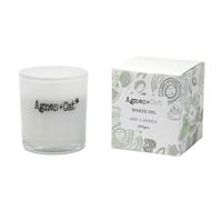 Agnes And Cat White Fig Soy Votive Candle In White Glass