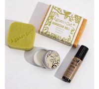 Agnes & Cat Wellness Gift Set, Moroccan Morning, Coconut Butter & Essential Oils, 4-Piece Set with Soap, Shampoo, Lip Balm, Roll-On Oil, 12x8x13 cm