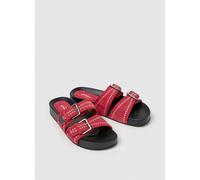 Agnes Double Strap Mules Red