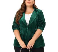 Agnes Orinda Women Plus Size Velvet Blazers Vintage Party Suit Jackets