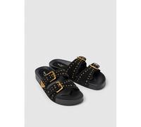 Agnes Studs Double Strap Mules Black