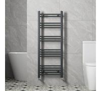 Agnite Heated Towel Rail Radiatormodern Bathroom 1200X450mm Straight Anthracite Flat