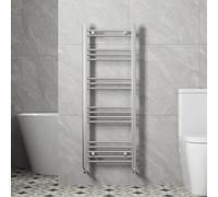 Agnite Modern Bathroom 1200 X 450mm Heated Towel Rail Radiator Straight Chrome 17 Rails