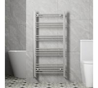 Agnite Modern Bathroom 1200 X 600mm Heated Towel Rail Radiator Straight Chrome 17 Rails