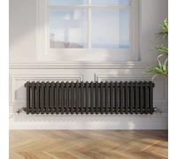 Agnite Traditional Colosseum Horizontal Double Bar Column Radiator 300X1190 Black