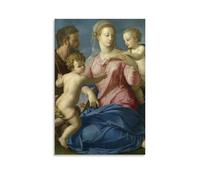 Agnolo Bronzino Paintings Wall Art Poster Prints The Holy Family with The Infant Saint John The Baptist (1540s) Wall Art Picture Painting Canvas Prints Artworks Bedroom Living Room Decor Unframe 20x30