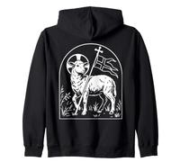 Agnus Dei Paschal Lamb Vintage Catholic Christian Symbol Zip Hoodie