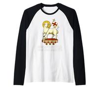 Agnus Dei Sanctus Traditional Latin Mass Catholic Raglan Baseball Tee