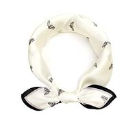 Agoder 100% Mulberry Silk Scarfs for Women - 21" Lightweight Square Satin Head Scarf - Small Silk Hair Scarf for Sleeping, Horse's Head - Apricot