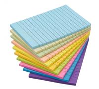 Agoer 10 Pack/Pad Lined Sticky Notes (500 Sheets Total), Sticky Notes with Lines 4" x 6", Bright Super Sticky Post Colorful Notes for Office, School, Meeting, House
