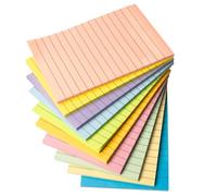 Agoer 10 Pads Lined Sticky Notes 100mm x 150mm,500 Sheets Large Pastel Ruled Post Super Stickies,10 Colors Big Rectangle Sticky Notes with Lines,Memo Pad Removable for School Office Home Meeting