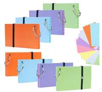 Agoer 400PCS Flash Cards 3 x 5in,8 Pack Revision Cards with Elastic Band,Coloured Index Cards with Loose-Leaf Ring,Double Sided Flashcards Notecards for Office School Home Study Record