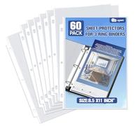 Agoer 60 Pack Sheet Protectors,8.5 x 11 inch Clear Page Protectors for 3 Ring Binder,(Letter Size),Top Loading Plastic Sleeves for Documents,Photos,Office & Home Use