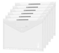 Agoer A4 Transparent Plastic Wallets, 10 Pack, Waterproof PP Material, Punched Pockets, Ring Binder & Label Pocket, Document Classification, Business & School Trips