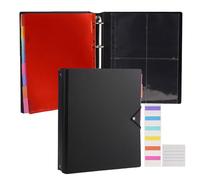 Agoer Document Wallet A4 for Filing, Ring Binder Slim with 16 File Sleeves, A4 Side Open with Colourful Index Hole Pockets (8 Colours), Collector's Folders, Organising Documents, Photos, Letters