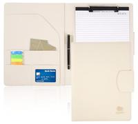 Agoer Leather Clipboard Folder A4 Faux, Multifunctional Business Folder with Magnetic Closure Cover, Document Padfolio with Paper,Sticky Arrow Tabs,Pen for Man and Woman