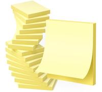 Agoer Mini Self Stick Note,24 Pads Sticky Notes Basic Yellow,50 x 38 mm Small Sticky Notes,Super Self-Adhesive Notes for Short Messages,Notes,Small Memo Pads for Office,Home,Office,2400 Sheets Total