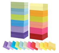 Agoer Mini Sticky Notes - 2400 Sheets/Pads, 50 x 38mm, 24 Pack, 12 Colours, Super Adhesive for Office, Home, School Lists & Reminders