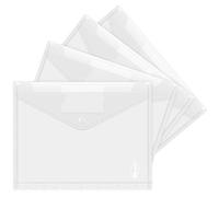 Agoer Plastic Wallets 20 Pack A4 Punched Pockets Transparent Documents Wallets Expandable A4 Folders Wallets with Ring Binder and Label Pocket, Button Closure