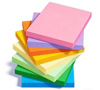 Agoer Sticky Notes 76x76mm, 800pcs Note Pads, 8 Bright Colors Self-Stick Memo Pads with Premium Writable Paper, Daily Planner Notes, Strong Hold and Clean Removal for Home, Office, and School