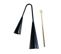 Agogo Bell Two Tone Traditional Samba Percussion Instrument with Wooden Stick for