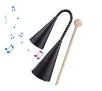Agogo Rhythm Bell - Handheld Musical Chime, Traditional Latin Sound Making Accessory Crafting Metal Musical Instrument | Includes Tone Wooden Beater for Ceremony, Education, Rehearsal, and