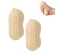 Agoky 2pcs Squishy Giant Peanut Fidget Ball Soft Stress Relief Sensory Toy Funny Peanut Halloween Decoration Props Beige One Size