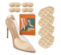 Agoky 8 Pcs Foot Cushions, Metatarsal Pads, Forefoot Pads Stop Feet from Sliding Forward for High Heel Shoes Nude One Size