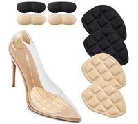 Agoky 8 Pcs Foot Cushions, Metatarsal Pads, Forefoot Pads Stop Feet from Sliding Forward for High Heel Shoes Black and Nude One Size
