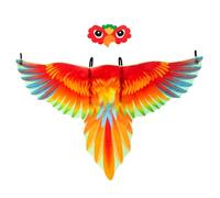 Agoky Bird-wings Parrot Eagle Costume Cape And Headbands For Dress-up Jungle Animal Toys Party Favors Red One Size