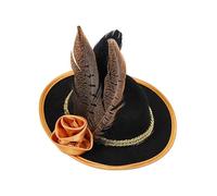 Agoky Carnival Feathers Decor Hair Clip Mini Top Hat Fascinator For Masquerade Cocktail Tea Party Black One Size