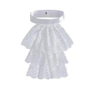 Agoky Colonial Lace Ruffled Fake Collar Lace Jabot Collars And Cuffs For Renaissance Theme Party 1Pc Collar One Size