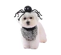Agoky Cute Pet Spider Headpiece And Bandana Set Fun Halloween Dog Cat Costume With Scarf For Small Medium Pets Black One Size