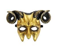 Agoky Devil Goat Skull Mask 3D Halloween Mask for Unisex Gold One Size