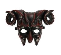 Agoky Devil Goat Skull Mask 3D Halloween Mask for Unisex Red One Size