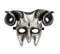 Agoky Devil Goat Skull Mask 3D Halloween Mask for Unisex Silver One Size