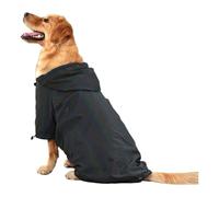 Agoky Dog Coat With Hood Adjustable Legs Windproof Reflective Jacket For Small Dogs Chihuahua Yorkshire Terrier Black 4XL