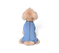 Agoky Dog Pajamas With Zipper Frenchie Pug Boston Terrier Jammies Warm Winter Sleepwear For Small Dogs Puppies Blue L